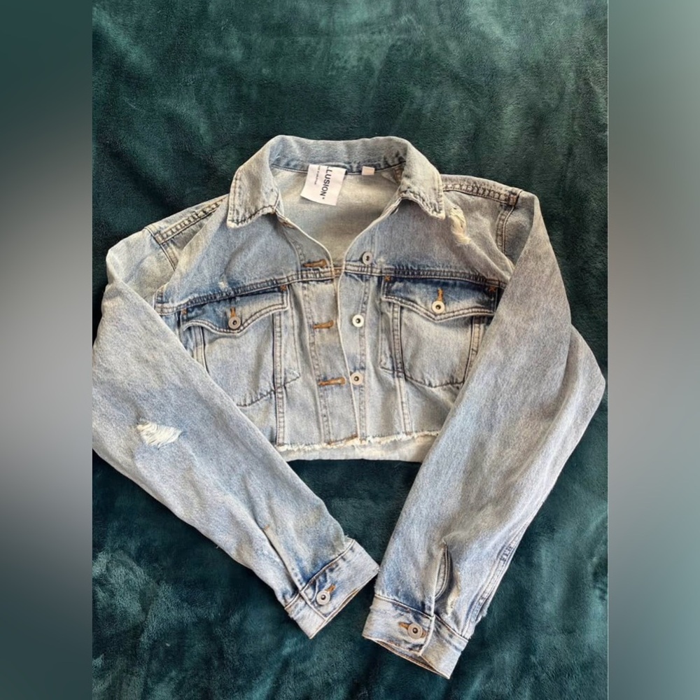 ASOS Light Blue Cropped Denim Jacket